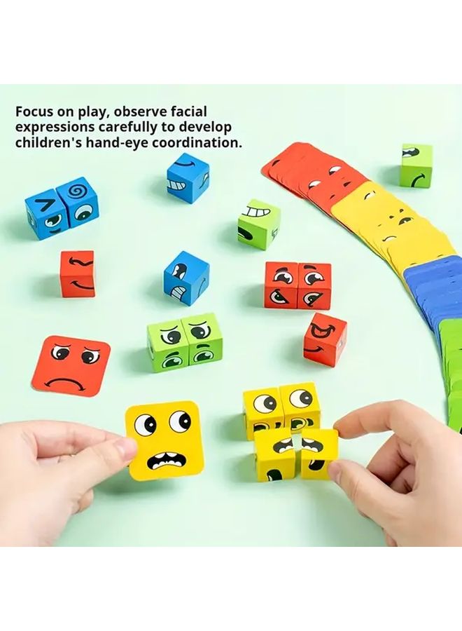 Childrens Face Changing Block Toys Logic Training Game Tin Box 72 Cards - Image 5